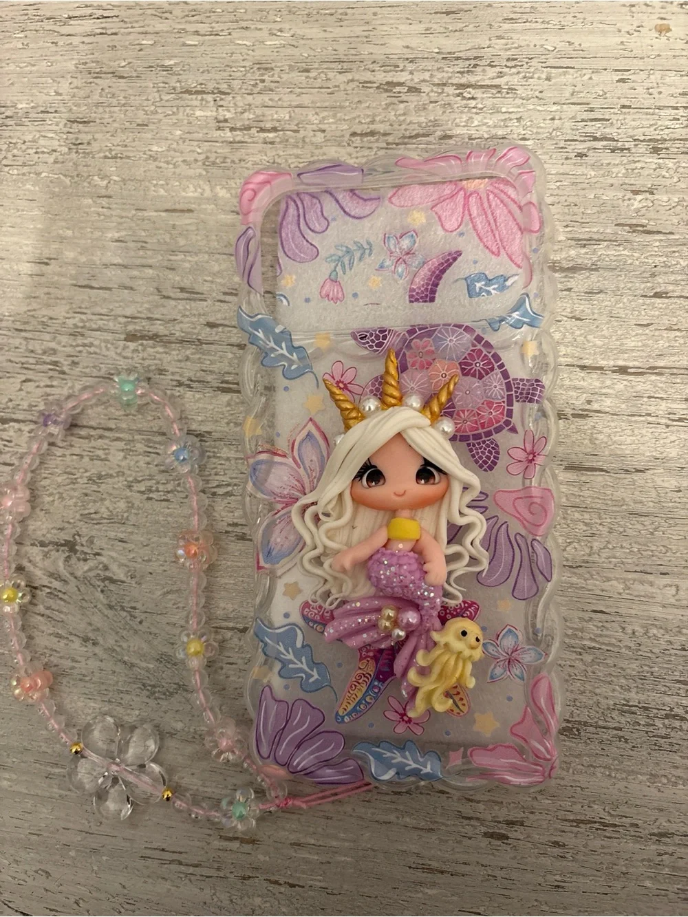 Custom made clay doll phone case Mermaid